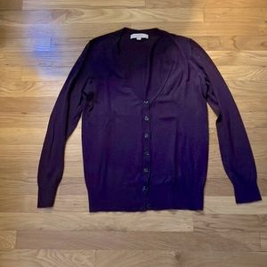 Loft Eggplant Purple Cardigan